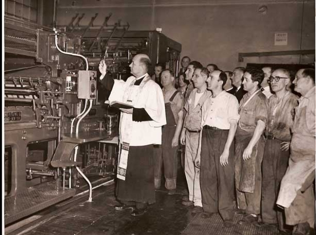 The literal presses of the Paulist Press are blessed in the 1950s.