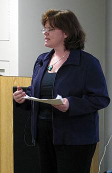 Kathy Gallaher, Ph.D., delivers a talk on the Internet sex addiction to seminarians and formation directors. The goal is to have the semianrians become effective ministers to those struggling with the addiction.