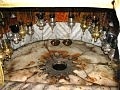 The star that marks the place of the birth of Jesus in the Church of the Nativity in Bethlehem.