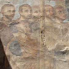 This painting of the Twelve Apostles dates back to when the ancient Egyptian Temple of Luxor was used as a Christian church.