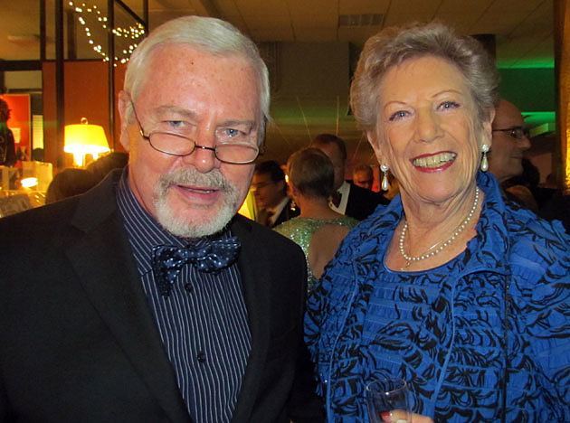 Father Paul Robichaud, CSP, former rector of Santa Susanna (left), striks a pose with EWTN's Joan Lewis at the St. Nicholas Charity Serata Dec. 1.