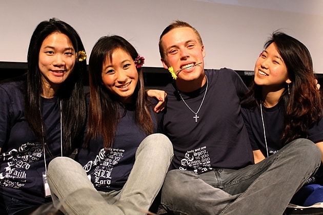 The student leadership of the University of California Catholic Conference pose for a photo. 