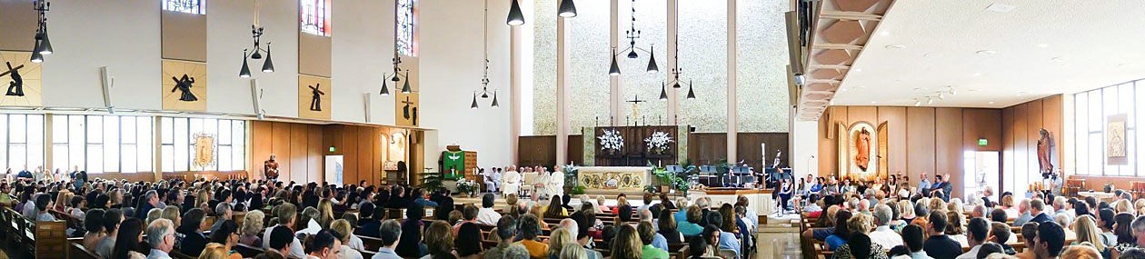 Hundreds gather at St. Paul the Apostle Church in Los Angeles for the Mass that celebrated the dedication of the new learning center and gymnasium at the parish school Sept. 7.