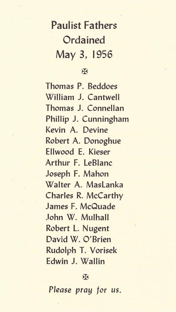 Paulist Fathers Ordination Class of 1956
