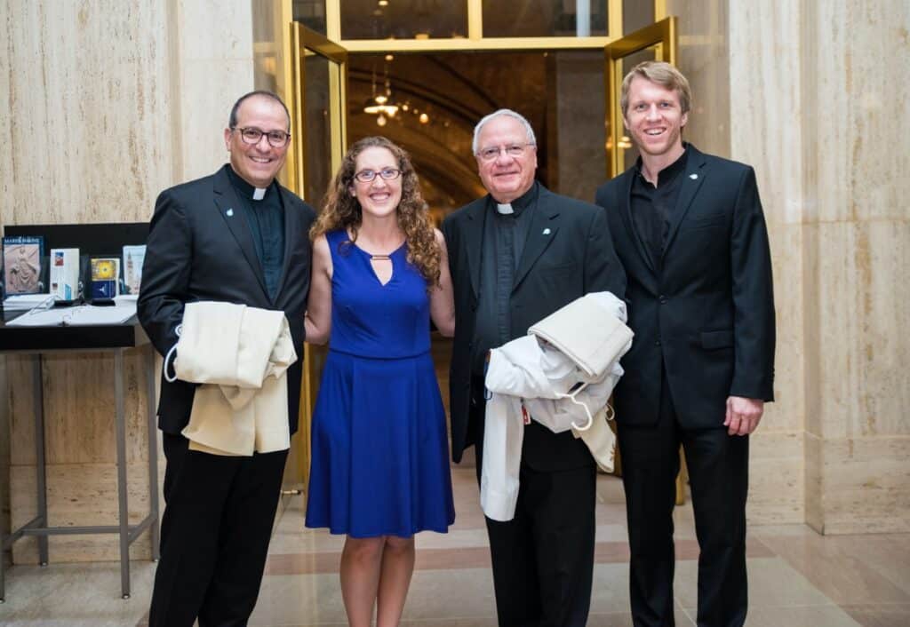 Heather with Paulist Frs. Eric Andrews, Frank DeSiano, and Mike Cruickshank