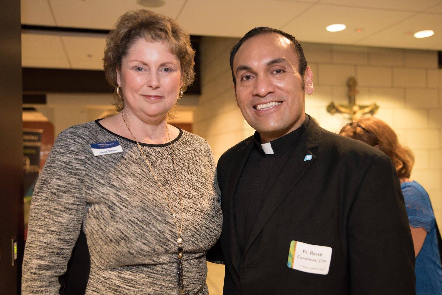 Irene Strom and Paulist Fr. René Constanza, who leads the Catholic Information Center in Grand Rapids, MI.